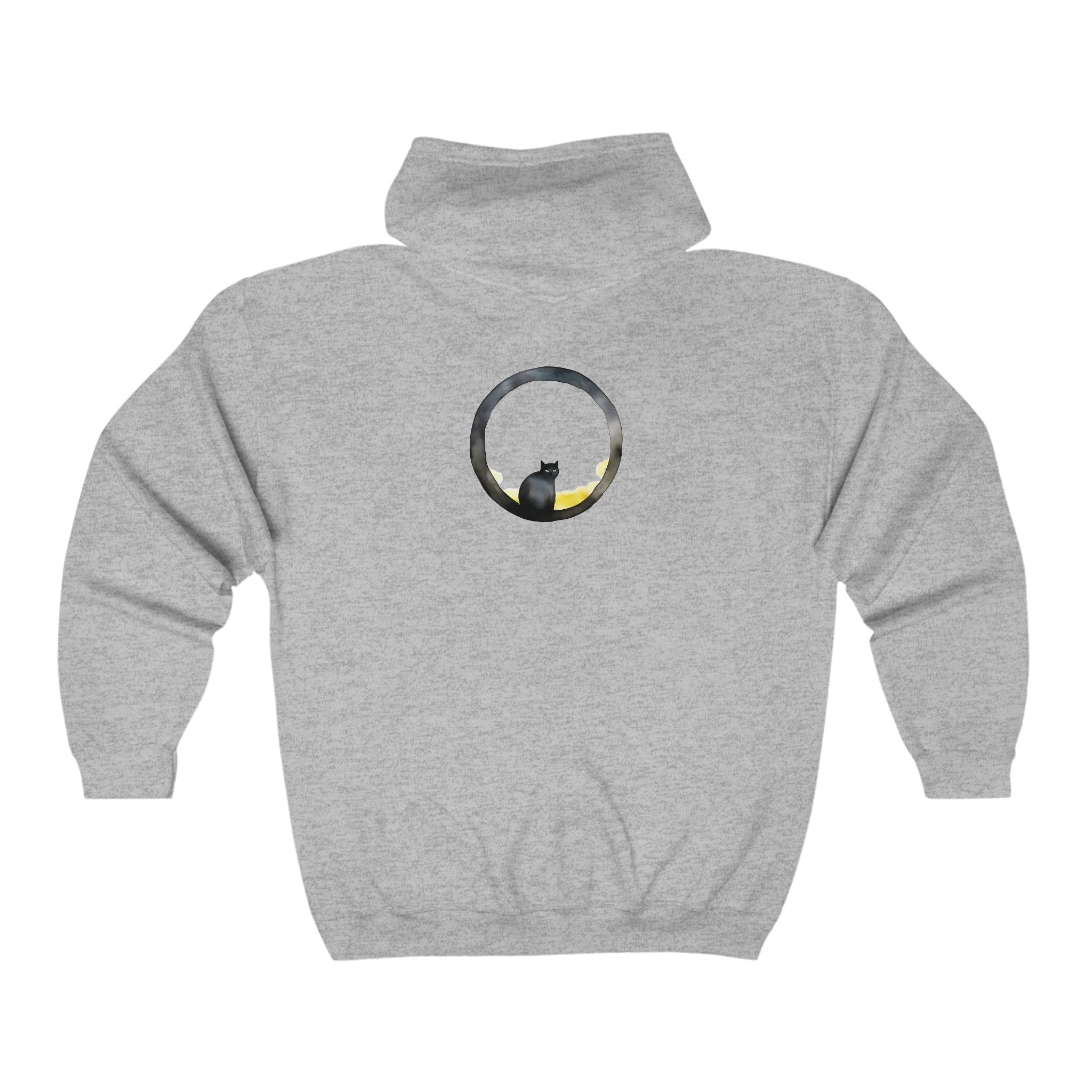 Black Cat Moon Hoodie - Whimsical Design Hoodie - Blululi