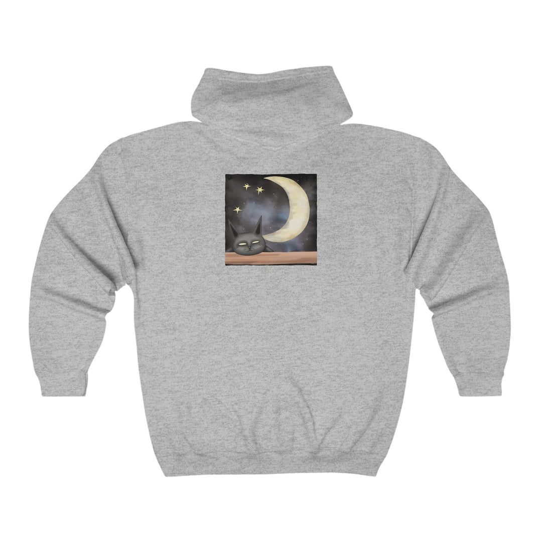 Black Cat Moonlight Hoodie - Night Sky Design Hoodie - Blululi