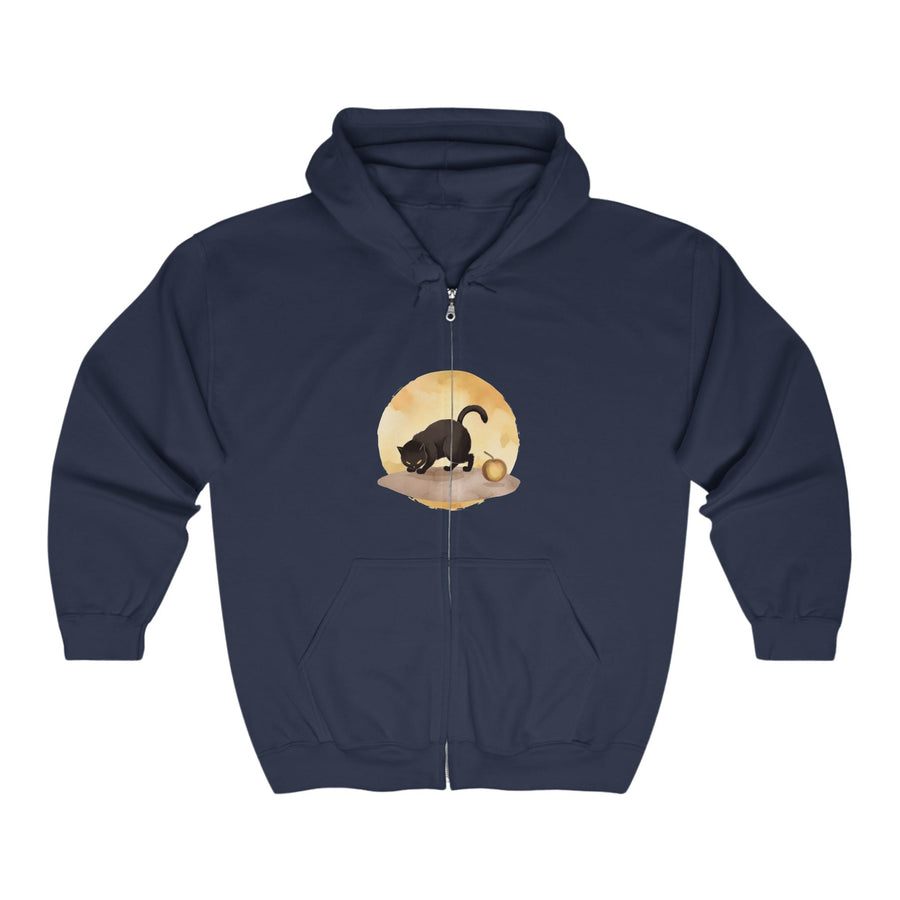 Black Cat Moonlit Hoodie - Halloween Vibes Hoodie - Blululi