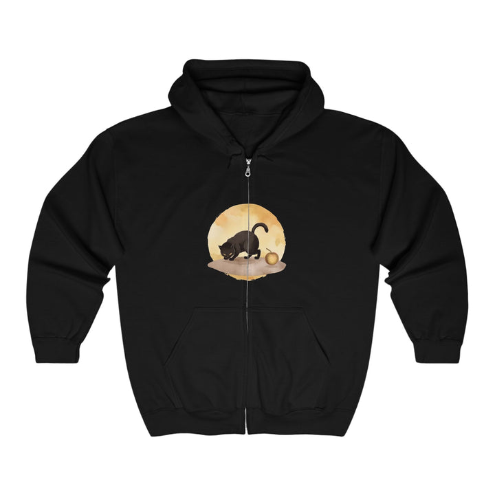 Black Cat Moonlit Hoodie - Halloween Vibes Hoodie - Blululi