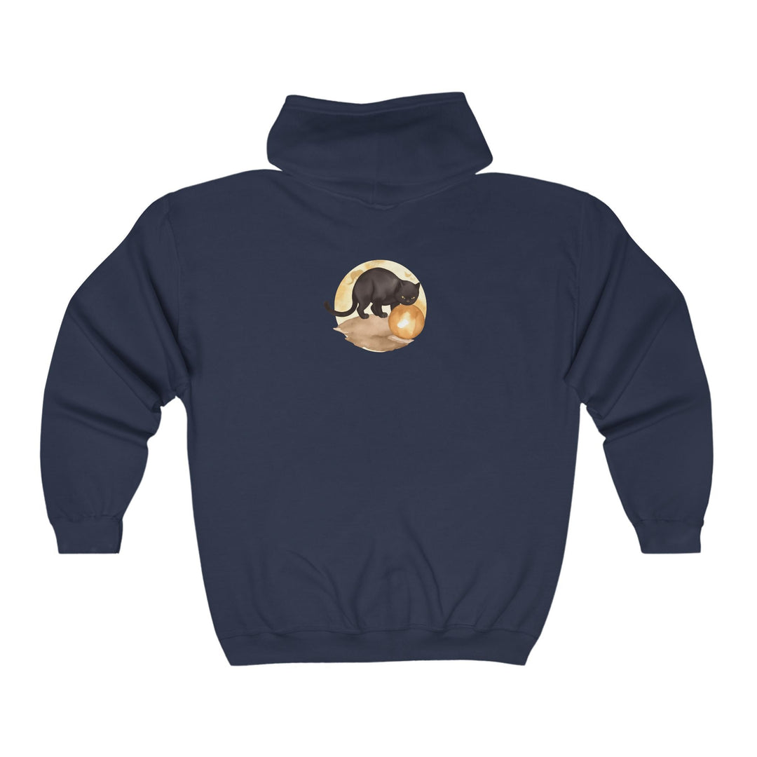 Black Cat Moonlit Playtime Hoodie Hoodie - Blululi