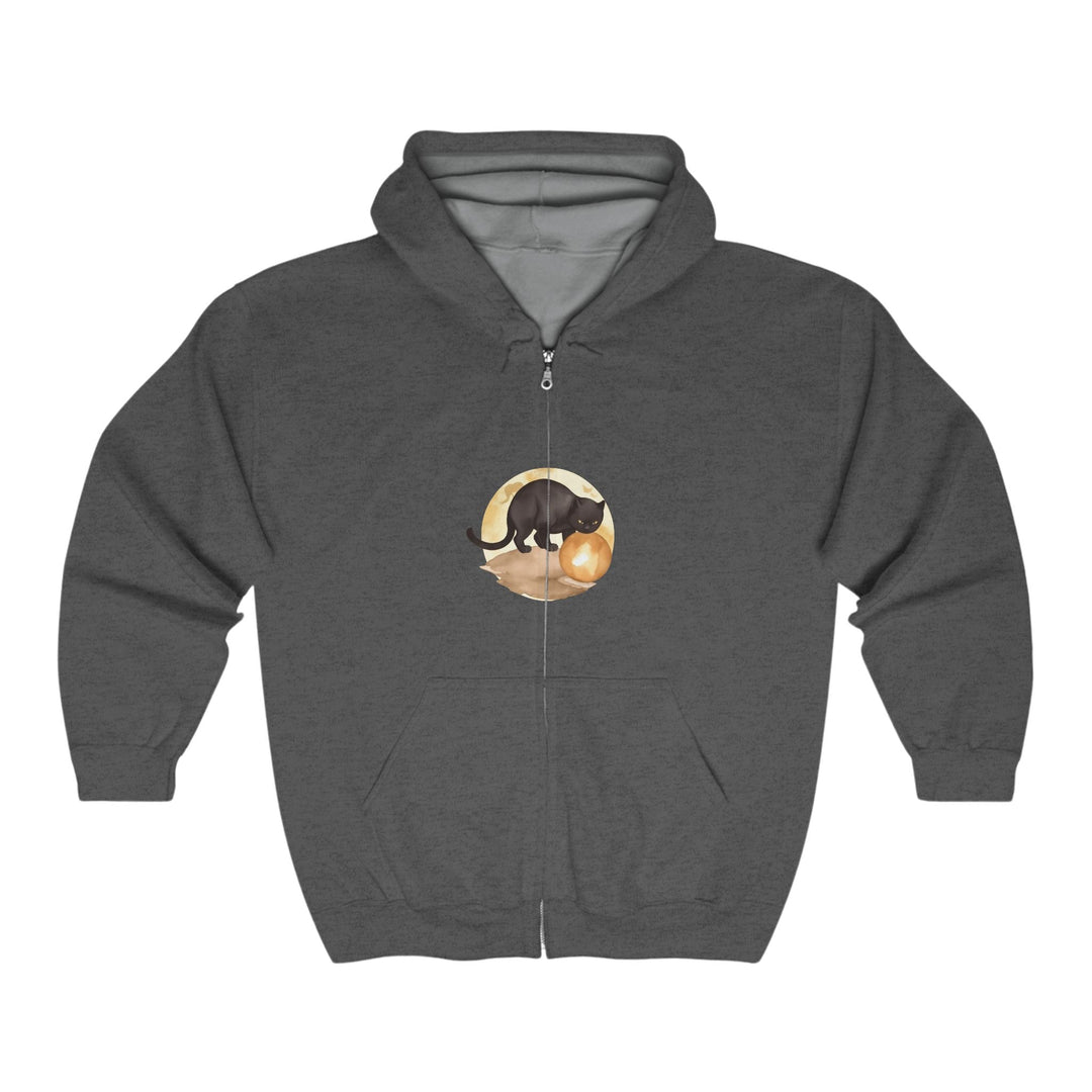 Black Cat Moonlit Playtime Hoodie Hoodie - Blululi