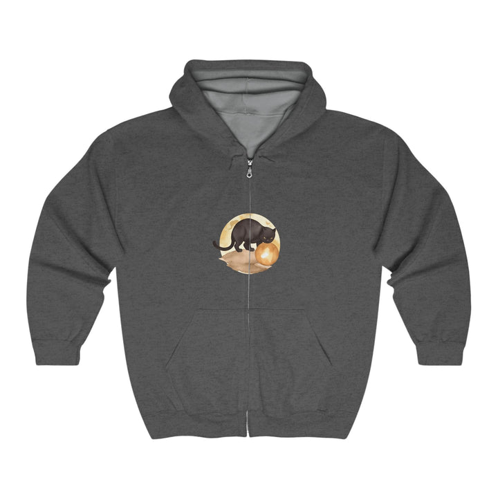 Black Cat Moonlit Playtime Hoodie Hoodie - Blululi