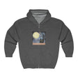 Black Cat Moonlit Window Hoodie Hoodie - Blululi