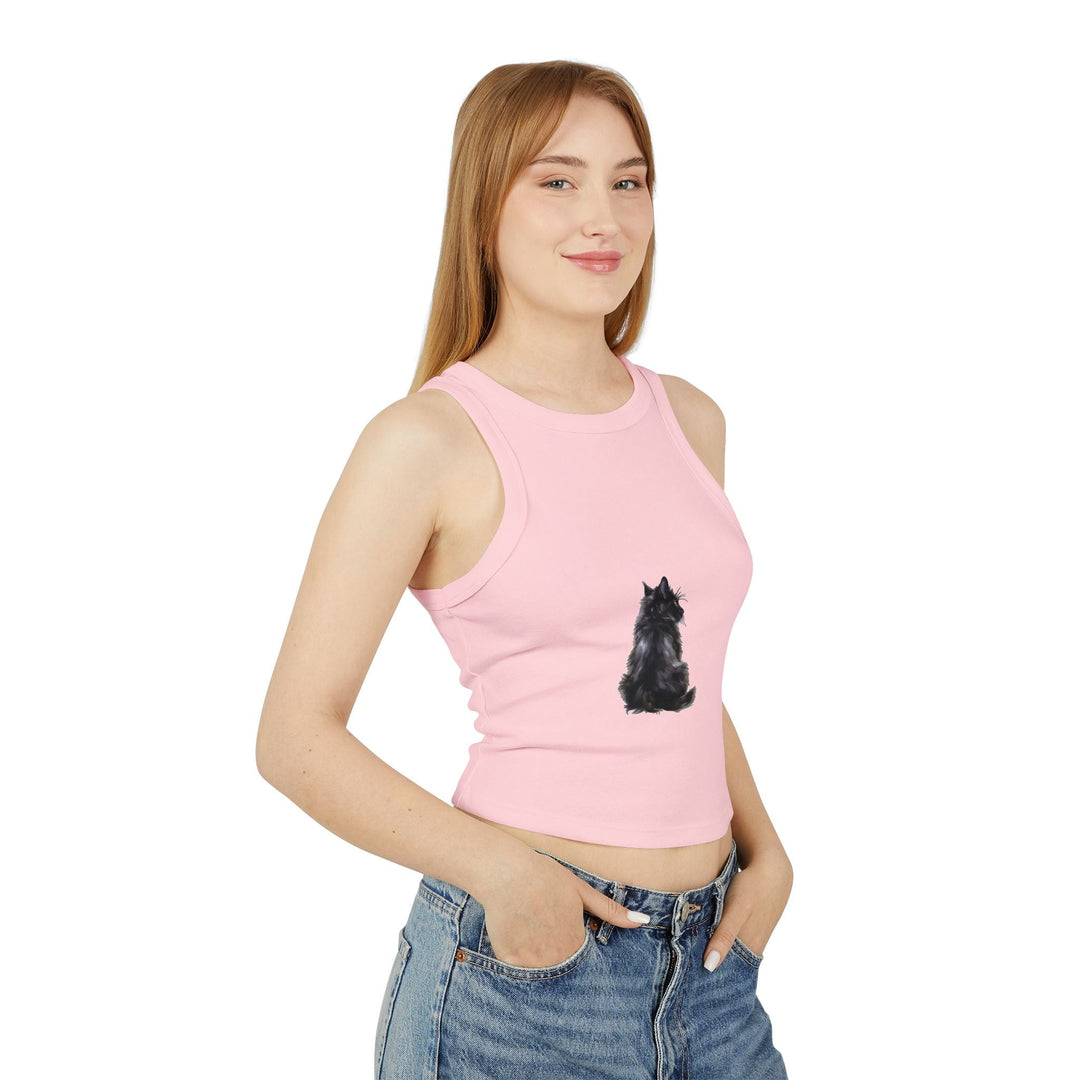 Black Cat Racerback Tank - Feline Fashion Tank Top - Blululi