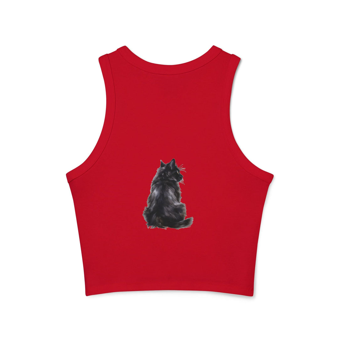 Black Cat Racerback Tank - Feline Fashion Tank Top - Blululi