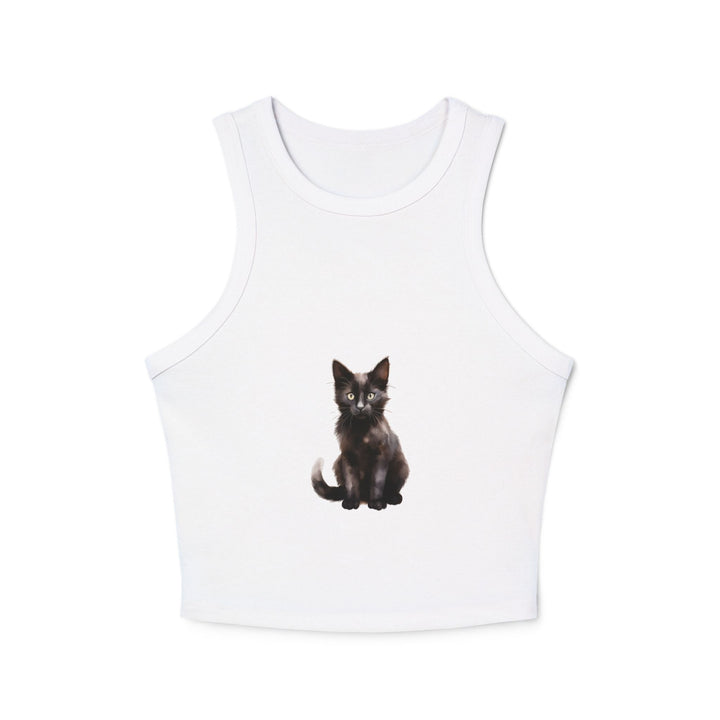 Black Cat Racerback Tank Top - Cute Kitty Design Tank Top - Blululi