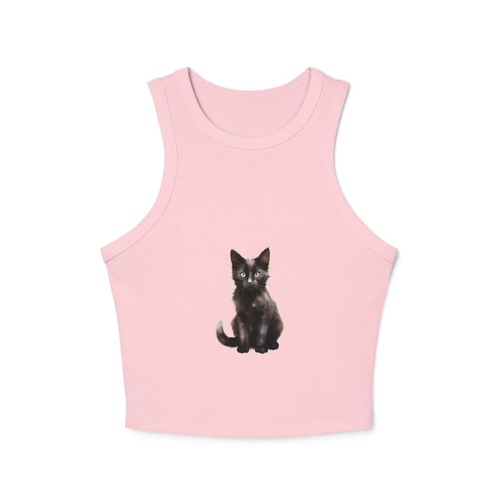 Black Cat Racerback Tank Top - Cute Kitty Design Tank Top - Blululi