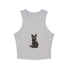 Black Cat Racerback Tank Top - Cute Kitty Design Tank Top - Blululi