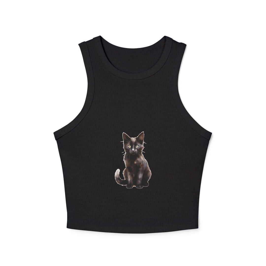 Black Cat Racerback Tank Top - Cute Kitty Design Tank Top - Blululi