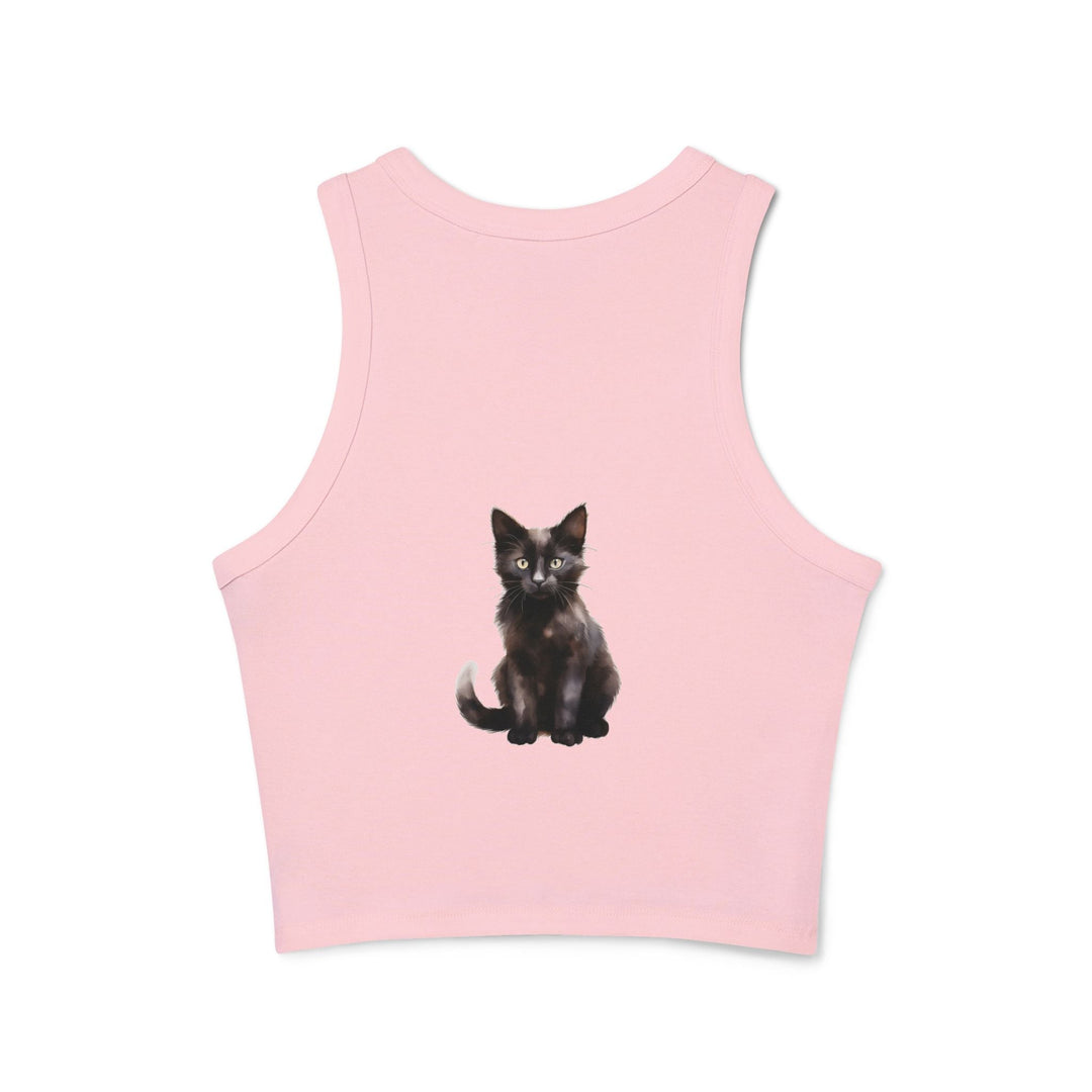 Black Cat Racerback Tank Top - Cute Kitty Design Tank Top - Blululi