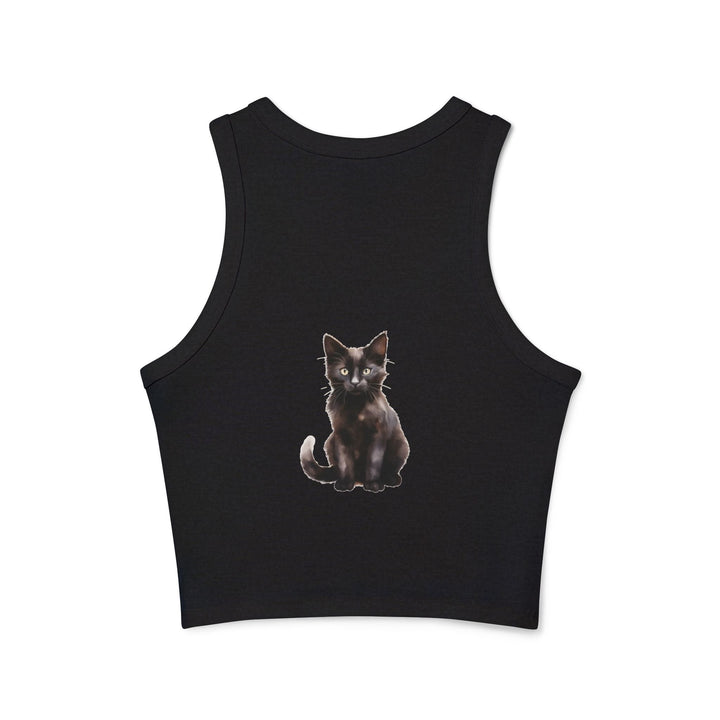 Black Cat Racerback Tank Top - Cute Kitty Design Tank Top - Blululi