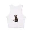 Black Cat Racerback Tank Top - Cute Kitty Design Tank Top - Blululi