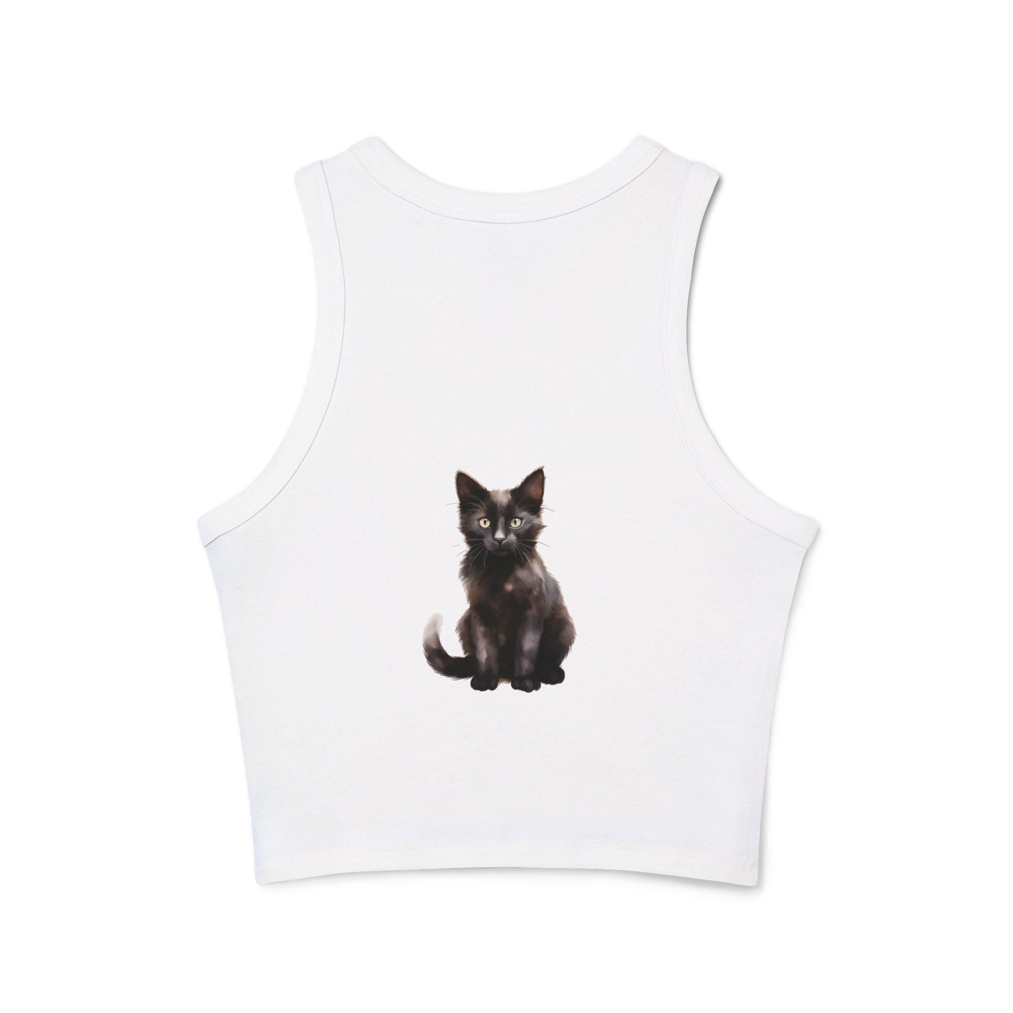 Black Cat Racerback Tank Top - Cute Kitty Design Tank Top - Blululi