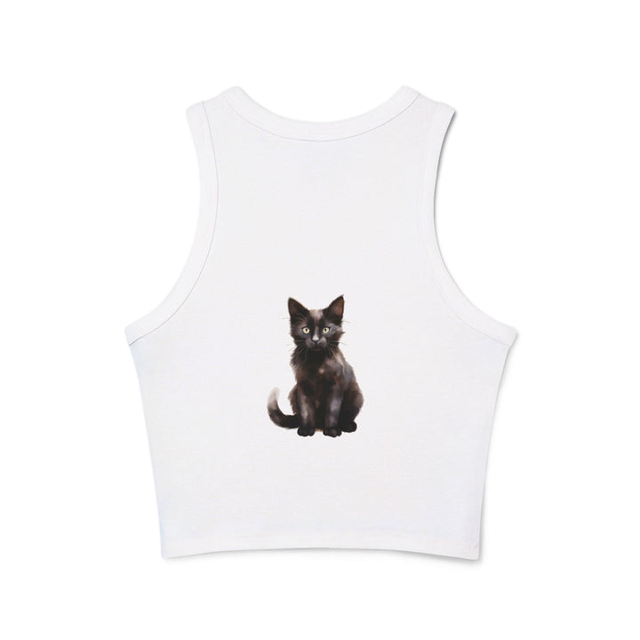 Black Cat Racerback Tank Top - Cute Kitty Design Tank Top - Blululi