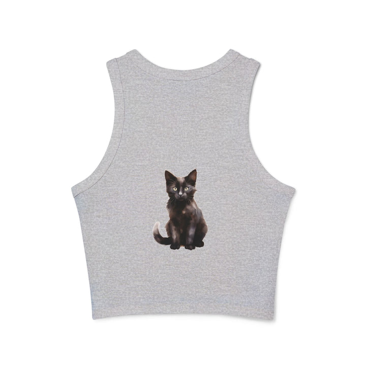 Black Cat Racerback Tank Top - Cute Kitty Design Tank Top - Blululi