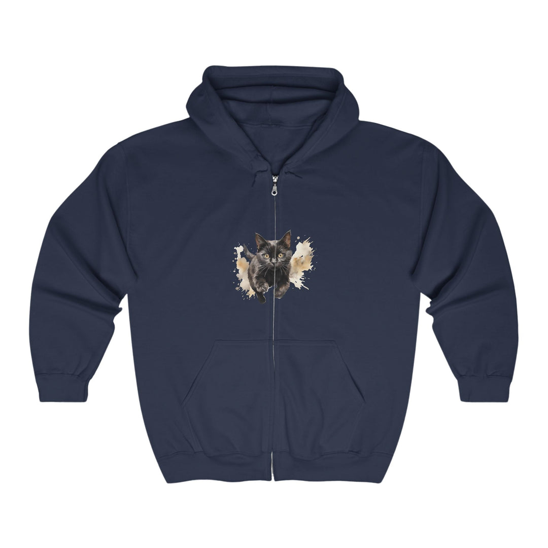 Black Cat Running Hoodie - Spooky & Cool Hoodie - Blululi