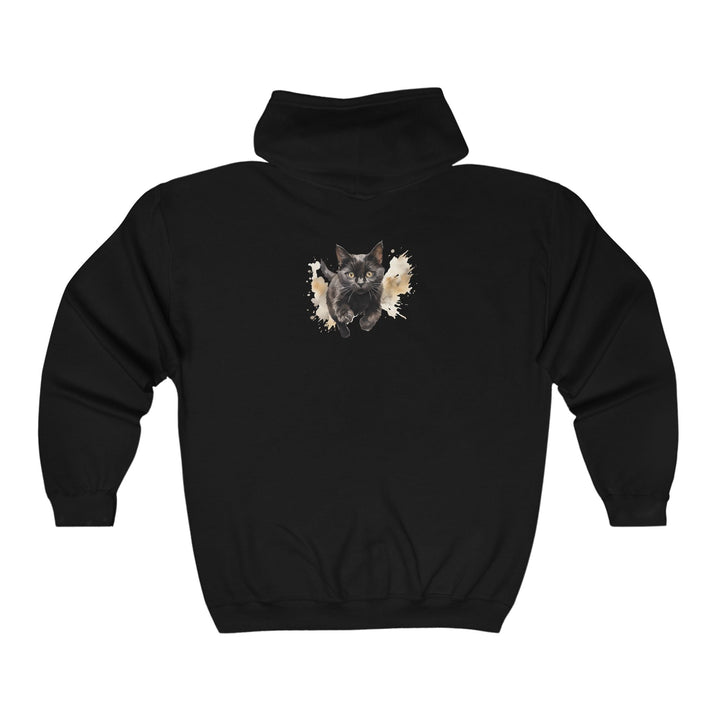 Black Cat Running Hoodie - Spooky & Cool Hoodie - Blululi