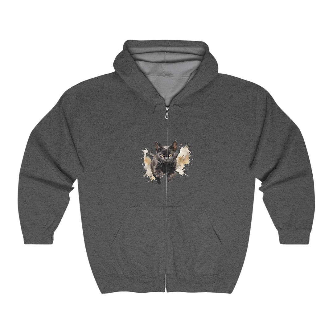 Black Cat Running Hoodie - Spooky & Cool Hoodie - Blululi