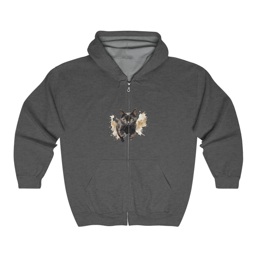 Black Cat Running Hoodie - Spooky & Cool Hoodie - Blululi