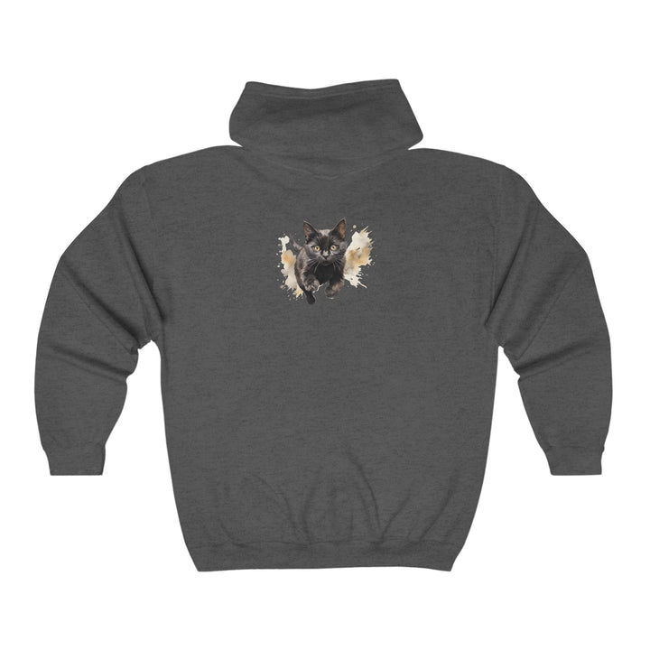 Black Cat Running Hoodie - Spooky & Cool Hoodie - Blululi