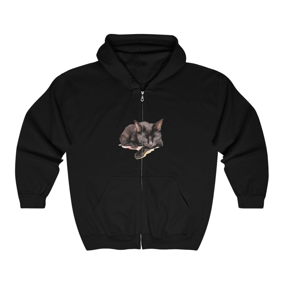 Black Cat Sleep Hoodie - Cozy & Cute Hoodie - Blululi