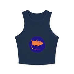 Black Cat Sleeping in Bowl Watercolor Tank Top Tank Top - Blululi