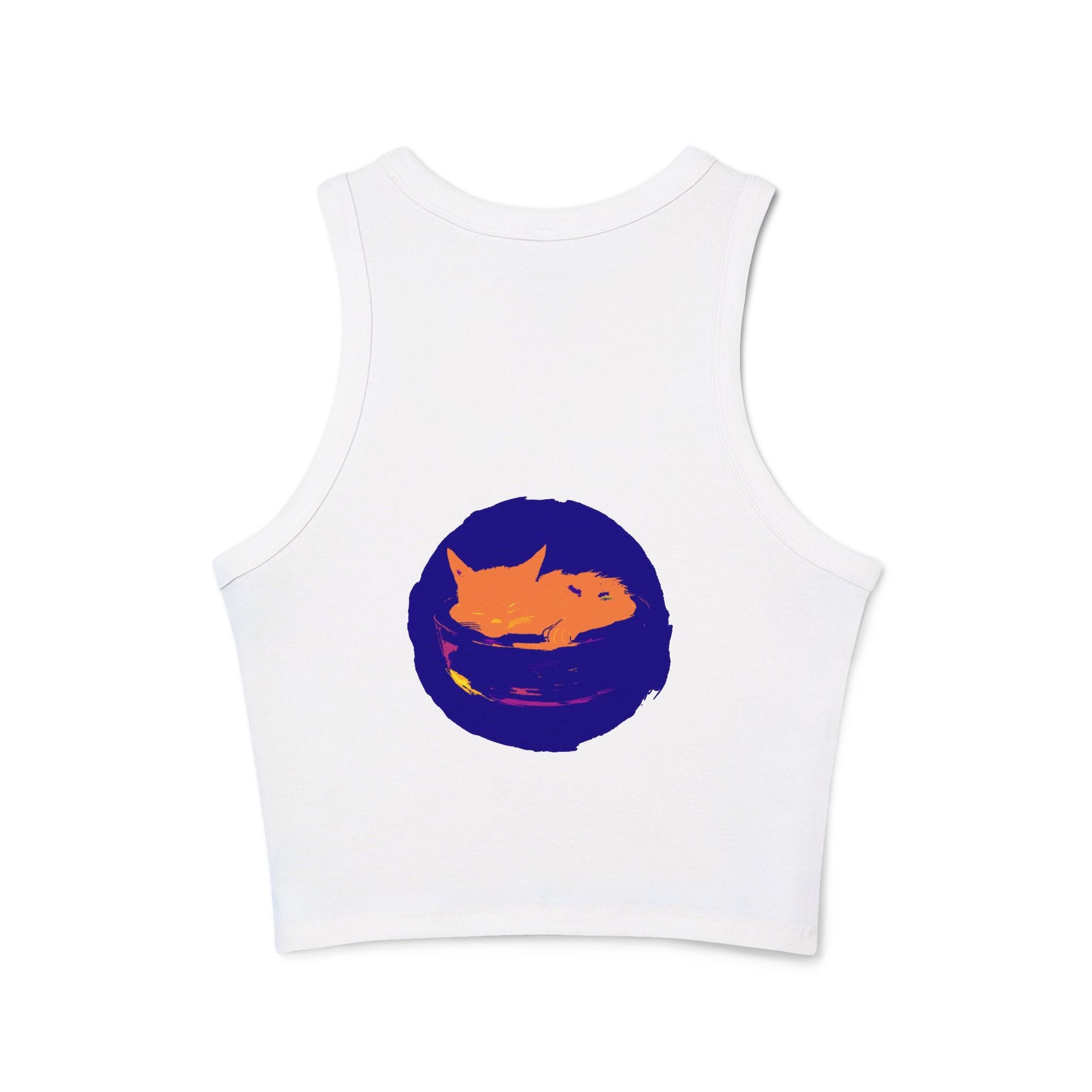 Black Cat Sleeping in Bowl Watercolor Tank Top Tank Top - Blululi