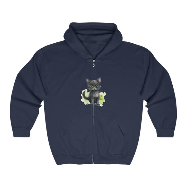 Black Cat Watercolor Hoodie - Cozy & Cute Hoodie - Blululi