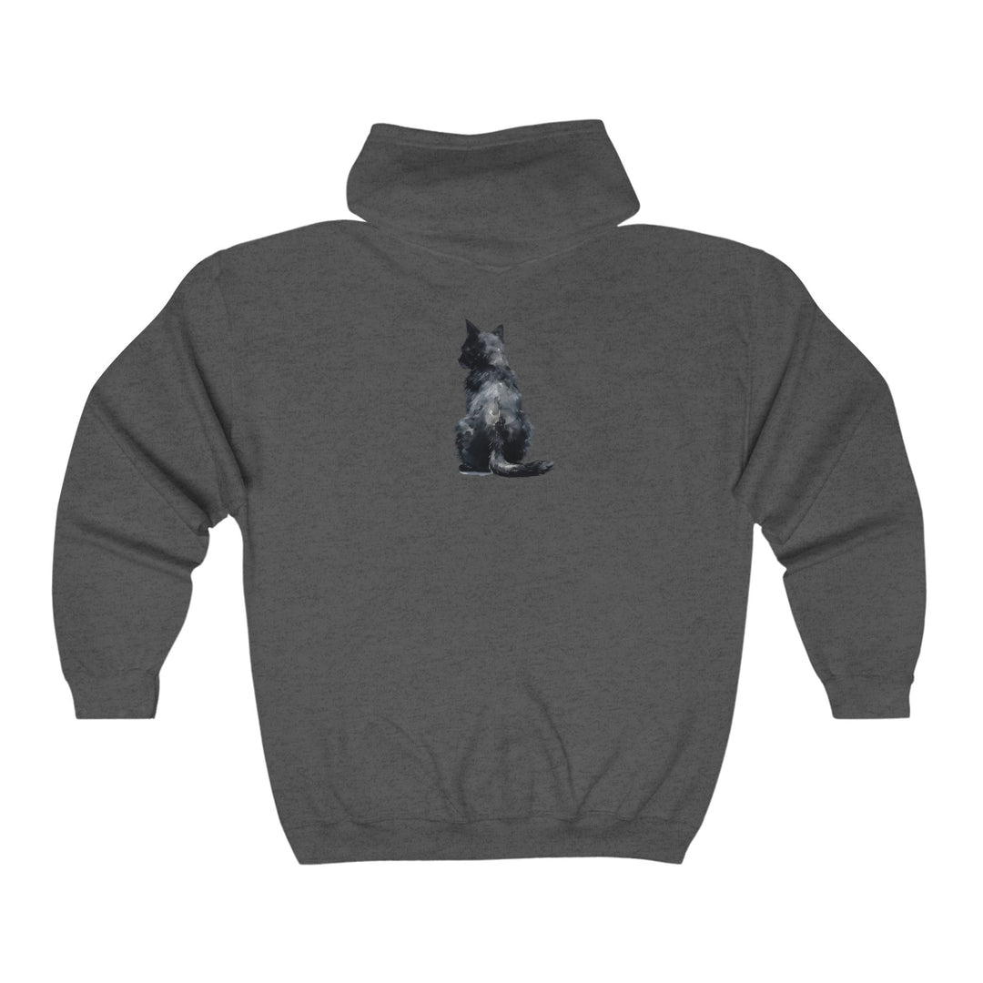 Black Cat Watercolor Hoodie - Cozy & Cute Hoodie - Blululi