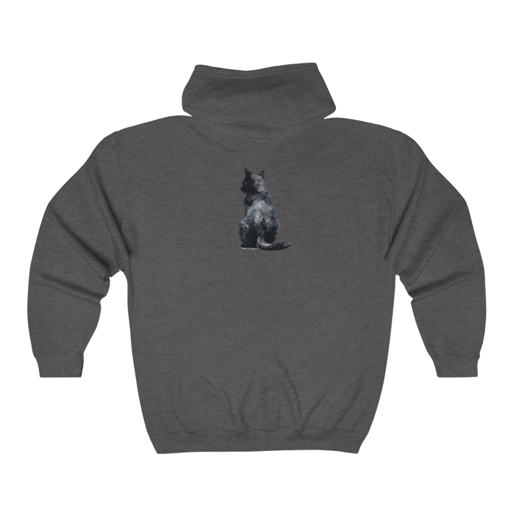 Black Cat Watercolor Hoodie - Cozy & Cute Hoodie - Blululi