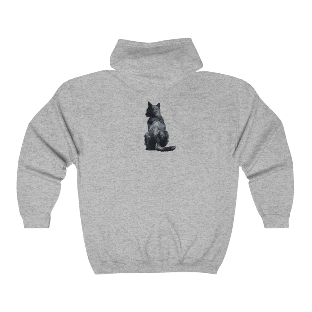 Black Cat Watercolor Hoodie - Cozy & Cute Hoodie - Blululi