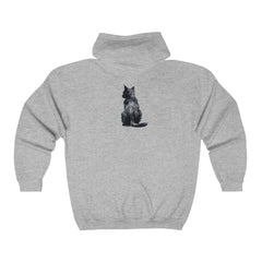 Black Cat Watercolor Hoodie - Cozy & Cute Hoodie - Blululi