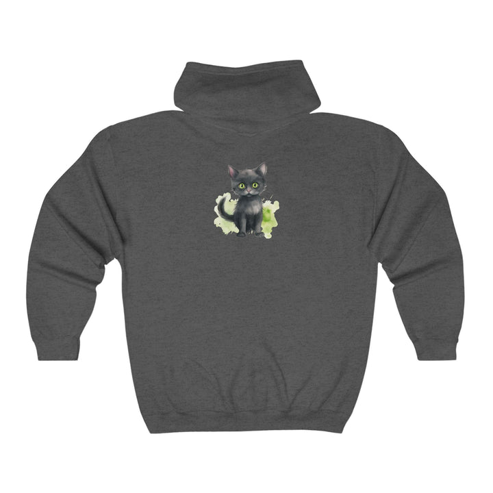 Black Cat Watercolor Hoodie - Cozy & Cute Hoodie - Blululi