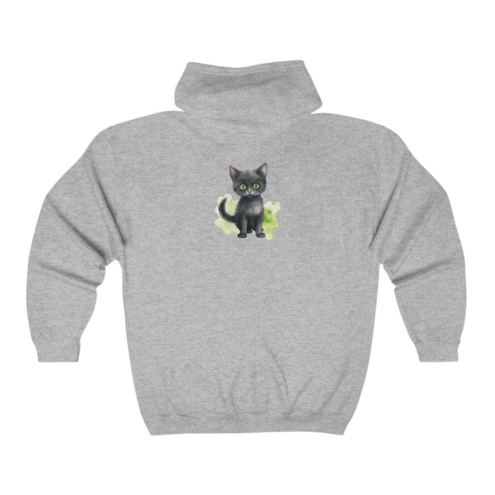 Black Cat Watercolor Hoodie - Cozy & Cute Hoodie - Blululi