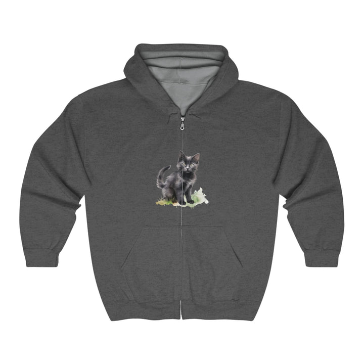 Black Cat Watercolor Hoodie - Cozy & Stylish Hoodie - Blululi