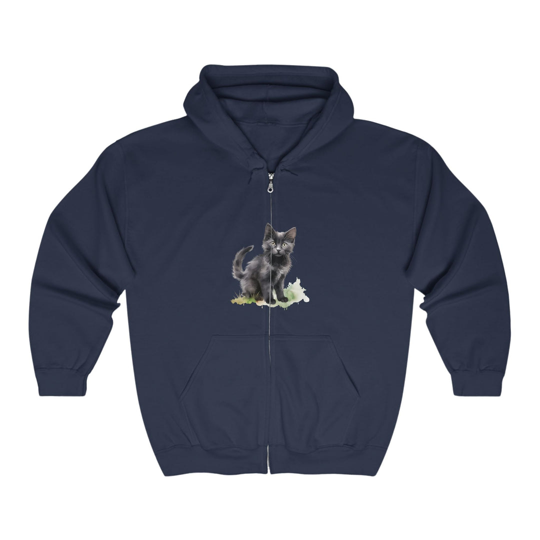 Black Cat Watercolor Hoodie - Cozy & Stylish Hoodie - Blululi