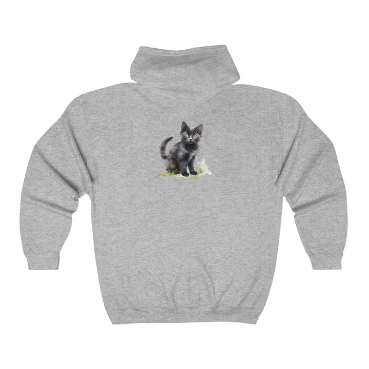 Black Cat Watercolor Hoodie - Cozy & Stylish Hoodie - Blululi