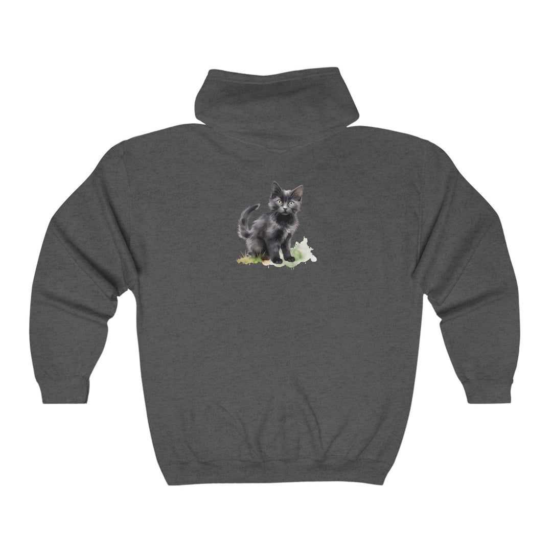 Black Cat Watercolor Hoodie - Cozy & Stylish Hoodie - Blululi