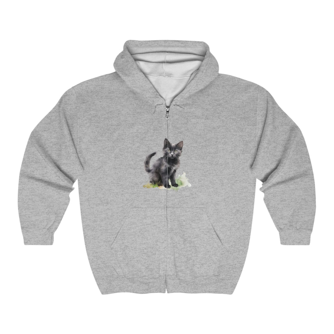 Black Cat Watercolor Hoodie - Cozy & Stylish Hoodie - Blululi