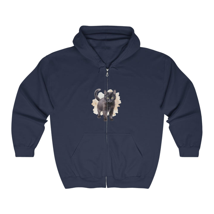 Black Cat Watercolor Hoodie - Cute & Whimsical Hoodie - Blululi