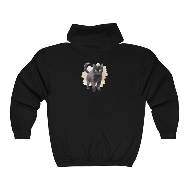 Black Cat Watercolor Hoodie - Cute & Whimsical Hoodie - Blululi