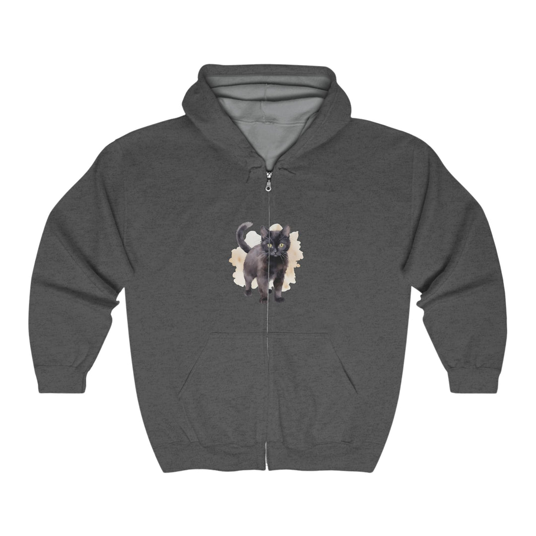 Black Cat Watercolor Hoodie - Cute & Whimsical Hoodie - Blululi