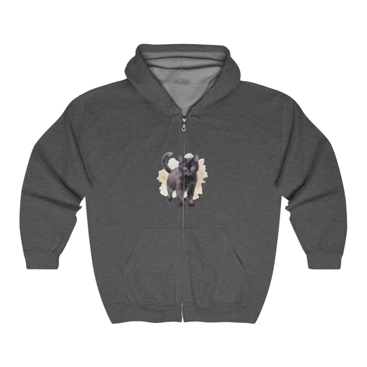 Black Cat Watercolor Hoodie - Cute & Whimsical Hoodie - Blululi