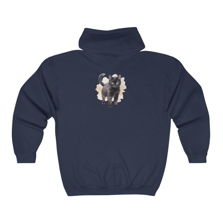 Black Cat Watercolor Hoodie - Cute & Whimsical Hoodie - Blululi