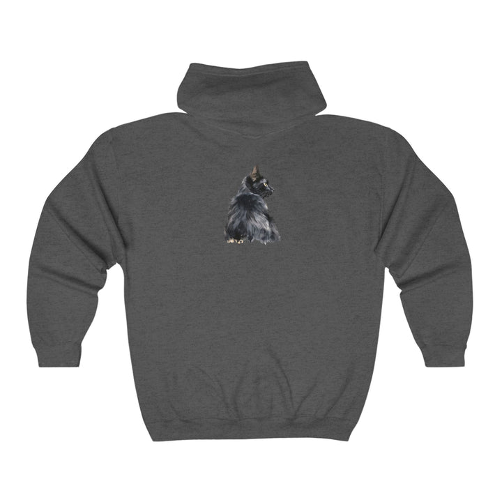 Black Cat Watercolor Hoodie - Mysterious Charm Hoodie - Blululi