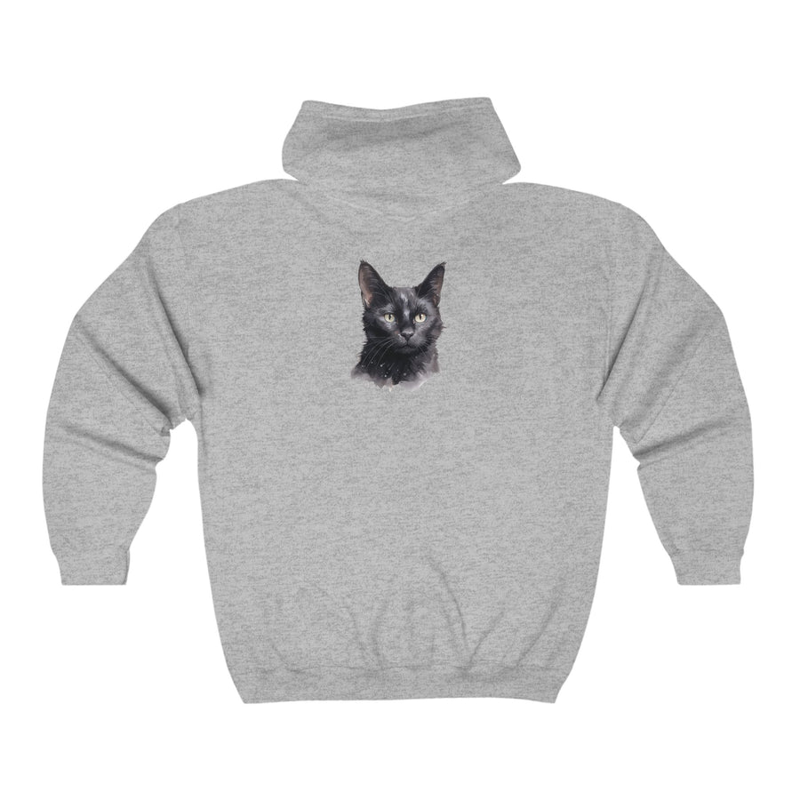Black Cat Watercolor Hoodie - Mysterious & Cool Hoodie - Blululi