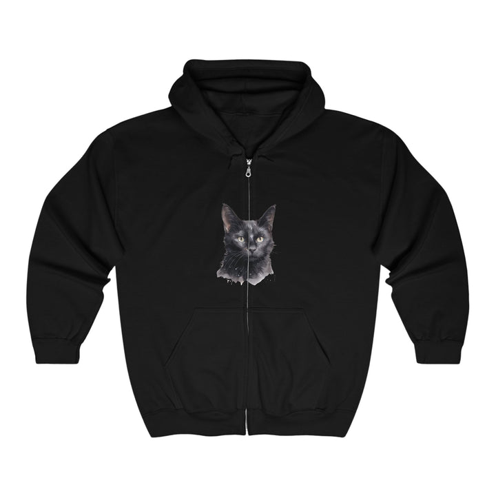 Black Cat Watercolor Hoodie - Mysterious & Cool Hoodie - Blululi