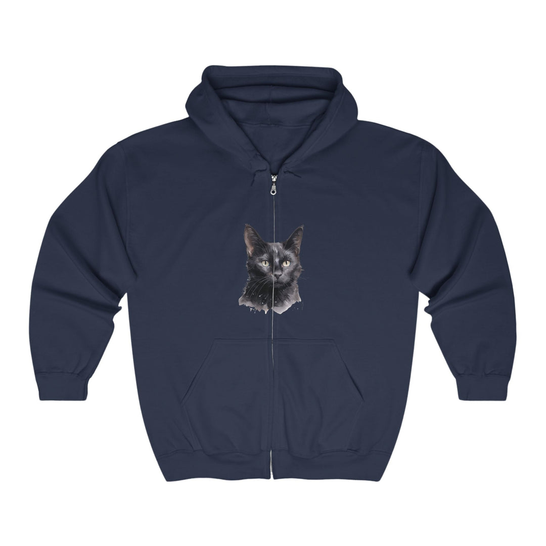 Black Cat Watercolor Hoodie - Mysterious & Cool Hoodie - Blululi