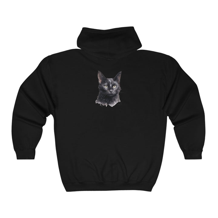 Black Cat Watercolor Hoodie - Mysterious & Cool Hoodie - Blululi